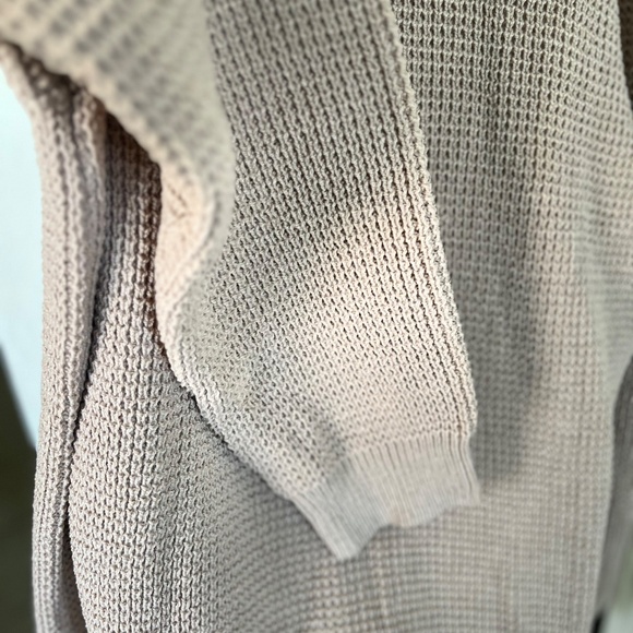 PJ Paul Mock Neck Sweater Wallfle Cable Knit - Picture 5 of 7